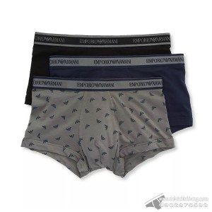 Quần lót nam Emporio Armani Core Logoband Stretch Cotton Trunk 3-pack Black/Pewter/Marine